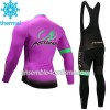 Tenue Maillot M/L + Collant à Bretelles 2017 Astana Pro Team Hiver Thermal Fleece N003